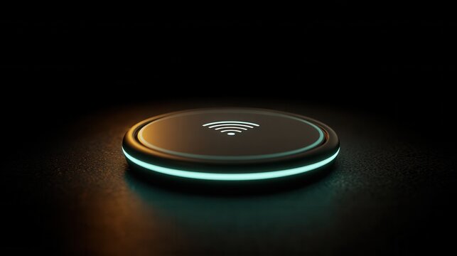 glowing wifi symbol dark background