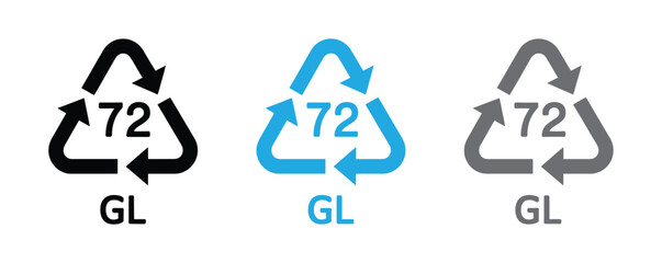 Glass symbol, ecology recycling sign isolated on white background. Package waste icon .