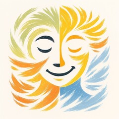 Four seasons in colorful brushstroke