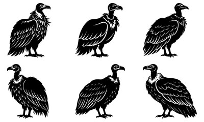 Naklejka premium Majestic vulture flight squadron, powerful birds soaring in formation, embodying strength and nature's resilience, originally a scalable vector graphic