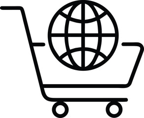 shopping cart carrying globe outline icon for cyber Monday © IshratJahan