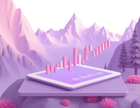 3d minimal trading charts. Stock market rising. Stock market analysis. Mini stock mar  (2)