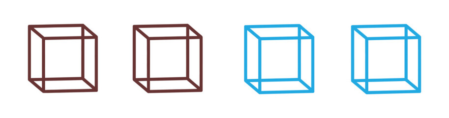 cube icon. Trendy modern flat linear vector 3d cube icon on white background from thin line Geometry collection, outline vector illustration