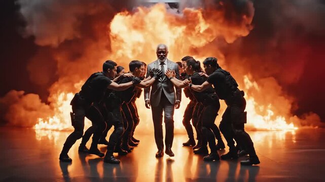 Conceptual security metaphor of 'bodyguards' (HSPs) rushing in to form a protective shield around a 'VIP' (vital proteins).