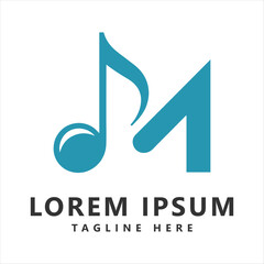 Music logo vector icon vector letter m music logo