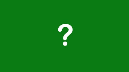 Hand drawn question mark animation on transparent background. Pop up animated video of the question symbol large number of question marks with a green screen background. 4k video - Powered by Adobe