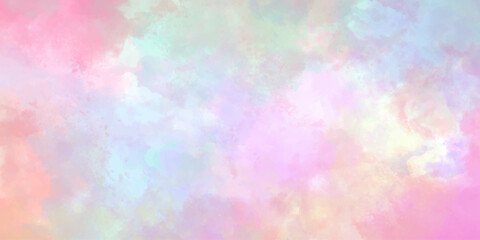 multicolor clouds texture watercolor picture painting illustration. Old grunge textures design painted watercolor background on paper texture.Color splashing on paper with watercolor splashes, grunge.