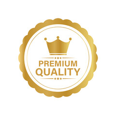 Luxury premium quality gold label emblem for business logo and product branding vector retro stickers or gold labels.