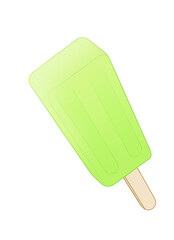 黄緑色のアイスキャンディーのイラスト