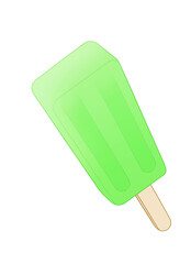 緑色のアイスキャンディーのイラスト
