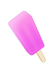 ピンク色のアイスキャンディーのイラスト