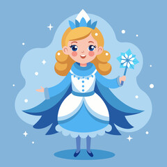 Fantasy Ice Princess with Snowflake Wand