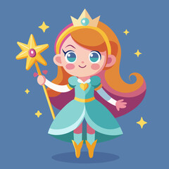 Enchanting Princess Character with Magic Wand
