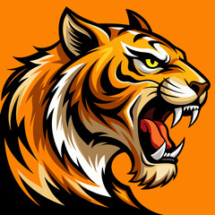 Aggressive Tiger Roar Mascot - Wild Animal Power Design