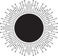 Abstract Circle Technology Network Connection Communication Digital Data Flow Pattern