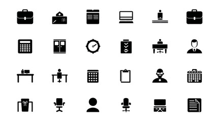 Office and Business Icons Set for Professional Work Environments.