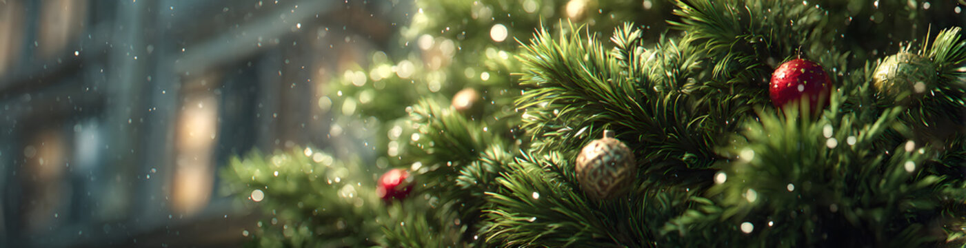 Gr&uuml;ner Weihnachtsbaum Element Banner Hintergrund