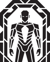 Futuristic Superhero Vector Design Robot Armor Character Silhouette Isolated Illustration