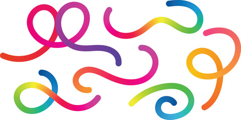 Fototapeta premium Colorful flexible toy tubes twisted and curled in various shapes