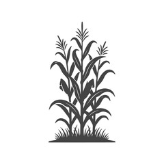 Corn Stalks Field Silhouette Design Illustration
