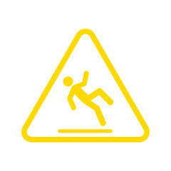 Yellow caution wet floor sign