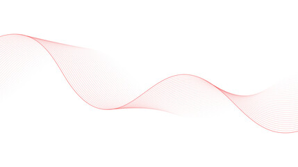 Elegant red wave design element isolated on white background for creative use