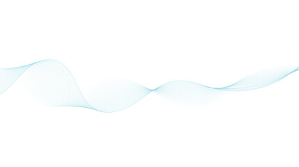 Elegant cyan wave flowing smoothly across clean white background for modern design