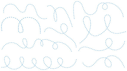 curved line set. Spiral dotted line arrow. Seamless pattern of continuous wavy lines. Abstract black lines wave curve motion. Wave ornament pattern