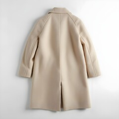 Minimalist Beige Wool Coat Video with Tailored Back Design
