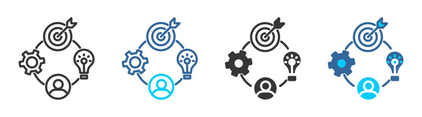 Goals icon set multiple style collection	
