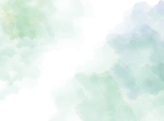 Watercolor background with green and blue hues, creating a soft and dreamy texture