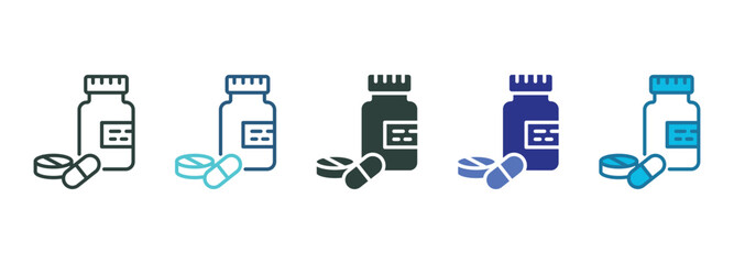 Medication Icon Set Multiple Style Of