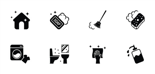 Cleaning and Hygiene Icon Set