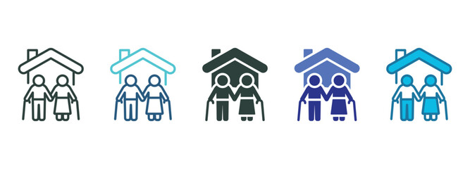 Nursing Home Icon Set Multiple Style Of