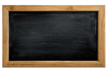 Empty blackboard in a light brown wooden frame