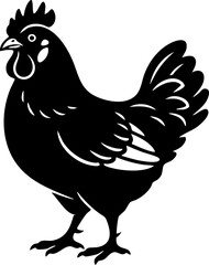 Flat black vector of a flying toucan viewed from the front with open wings.