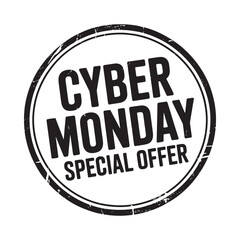 Cyber monday special offer stamp graphic