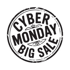 Cyber monday big sale stamp grunge texture