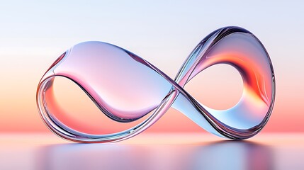 Abstract infinity symbol in soft pastel colors