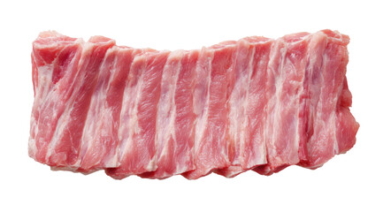 Raw pork ribs, stacked and ready to cook