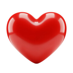 Fototapeta premium Glossy red heart symbol a classic icon for love romance and valentine's day isolated on transparent background