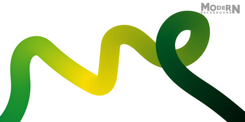 Obraz premium Abstract green and yellow gradient ribbon on a white background modern