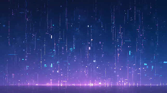 Matrix digital code rain 2D wallpaper