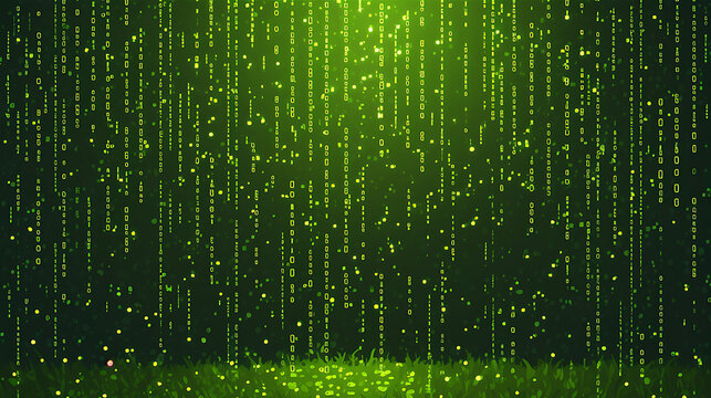 Matrix digital code rain wallpaper animation