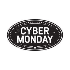 Vintage style cyber monday sale stamp emblem on white background