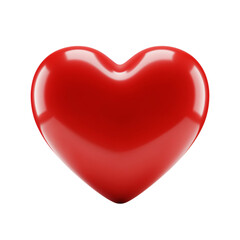 Fototapeta premium Glossy red heart shape symbol of love romance and emotion symbolism captured in high resolution isolated on transparent background
