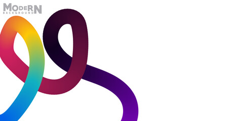 Obraz premium Abstract multicolored flowing shape on white background for modern designs