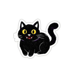 black cat on a white background