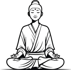  Bold line art of a person meditating in lotus pose 2