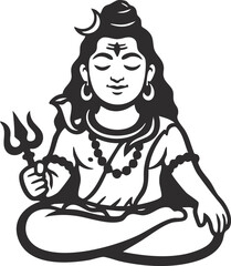 lord shiva Hindu god character vector illustration